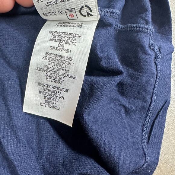 Lacoste Hoodie Mens 2XL Sleepwear Embossed Croc Logo Navy Blue Pullover Lounge - Picture 8 of 14